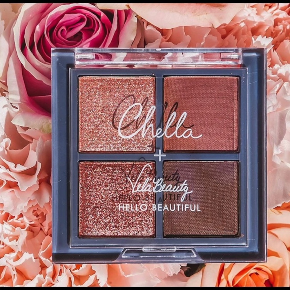 NWT Chella + Vela Beauty Blushing Rose Palette, perfect shimmer!